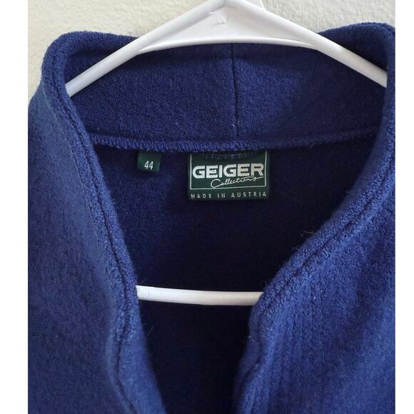 Geiger Collection Austrian Blue Boiled Wool Jacket 44 Made in Austria Vintage 12 - Picture 3 of 15